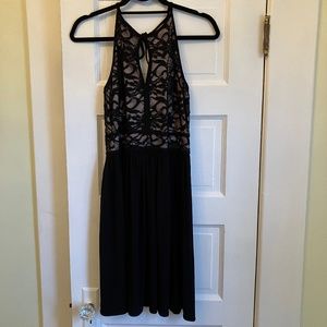 Black dress with lace top